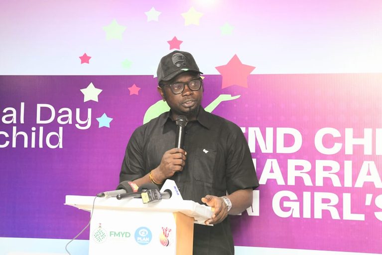 Minister of Youth Development, Comrade Ayodele Olawande, delivering his keynote address at the event to mark 2026, the International Day of the Girl-Child, in Abuja.