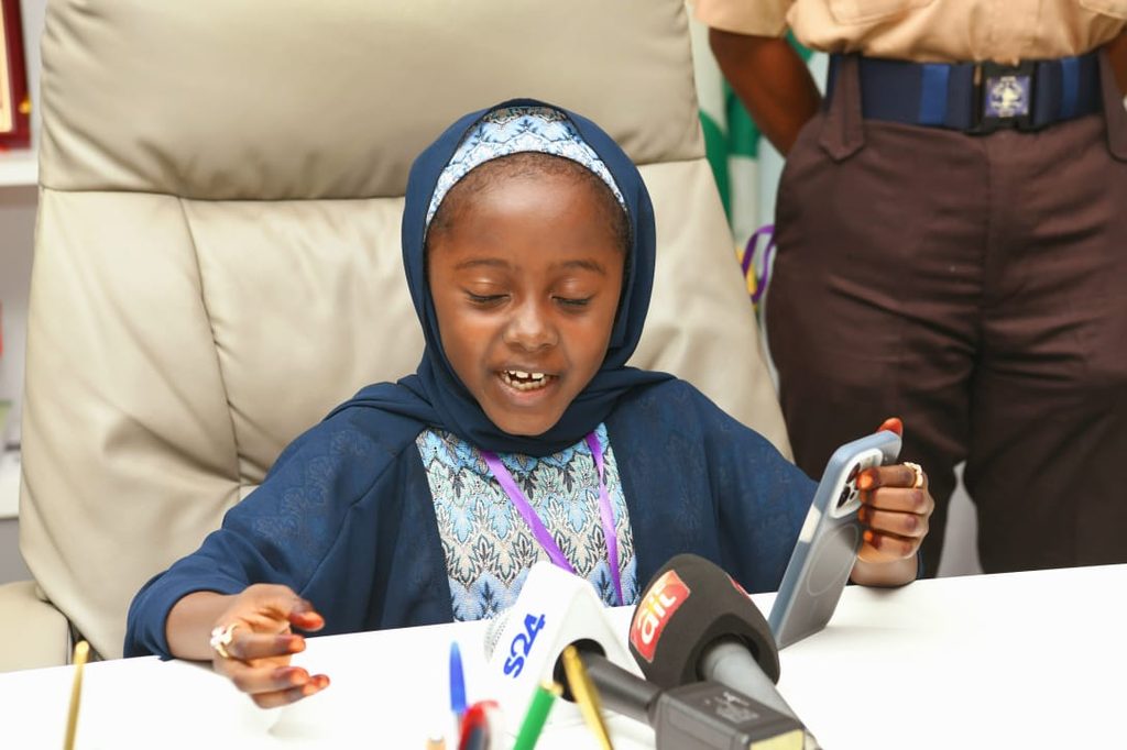 Medinat Hussein Tangiwa, the winner of the 2026 International Day of the Girl-Child Competition, while addressing the gathering, at the event to mark year 2026 International Day of the Girl-Child in Abuja.